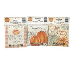 Fall Harvest Pumpkin Spice Air Freshener Sachet Bundle Lot New